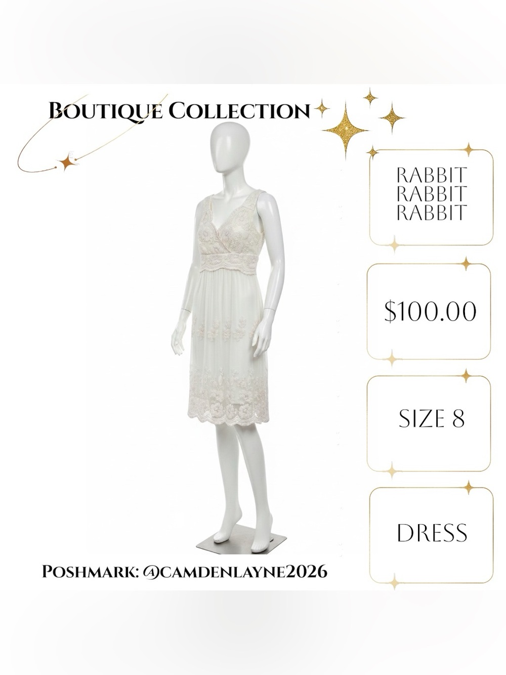 Rabbit Rabbit Rabbit White Lace Midi Dress - Picture 6 of 14